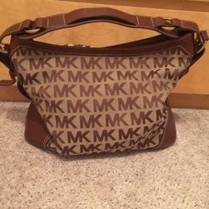 MICHAEL Kors Brown Hobo Canvas & Leather Purse
